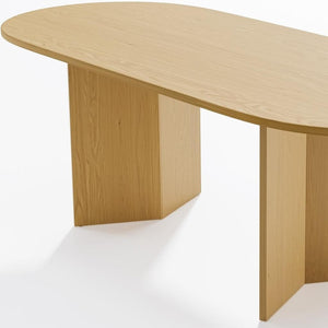 HomeRoots 79" Black Wood Oval Bar Table – Stylish, Spacious Design for Dining, Cocktails, and Entertaining Groups 712269