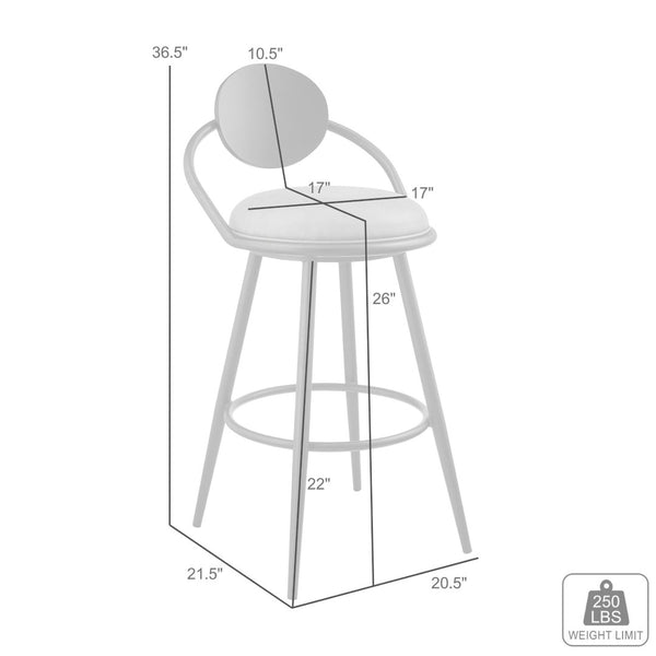 English Elm Lacey Swivel Barstool Matte Iron Base Faux Leather Seat Mid-century Kitchen Bar B2736P464811