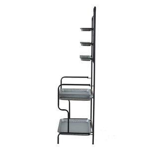 English Elm 36x18.5x70" Industrial Iron Tiered Shelf with Magnetic Board for Kitchen or Patio W2078P499968