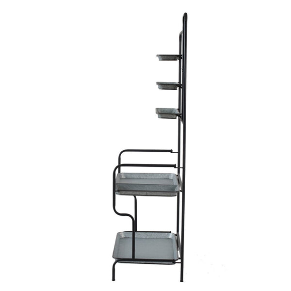 English Elm 36x18.5x70" Industrial Iron Tiered Shelf with Magnetic Board for Kitchen or Patio W2078P499968