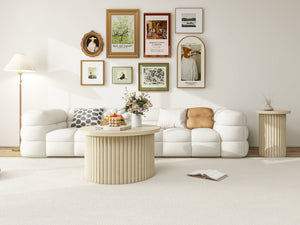 English Elm Coffee Table Set Of 2 - Modern Round Accent Tables For Stylish Living Room & Small Apartments W688P248113