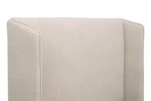 Essentials for Living Stewart Wingback Upholstered Linen Blend Bed Frame with Slanted Headboard for Elegant Bedrooms Standard King 7126-3.BISQ/NG