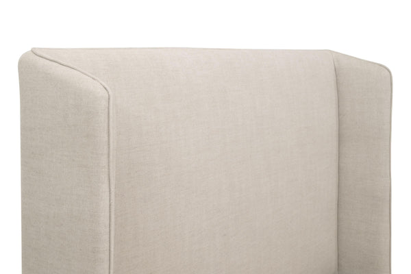 Essentials for Living Stewart Wingback Upholstered Linen Blend Bed Frame with Slanted Headboard for Elegant Bedrooms Standard King 7126-3.BISQ/NG