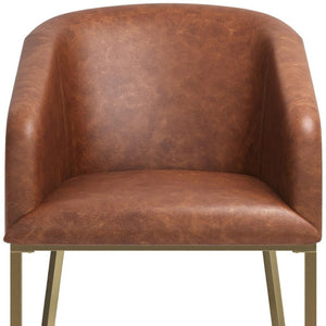 HomeRoots 31" Elegant White and Gold Low Back Bar Chair with Fabric Seat - Modern Design for Kitchen & Bar 712636