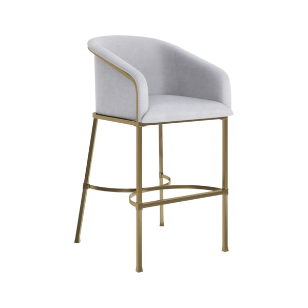 HomeRoots 26" Chic White and Gold Low Back Bar Chair – Stylish, Space-Saving Design for Modern Dining Spaces 712637