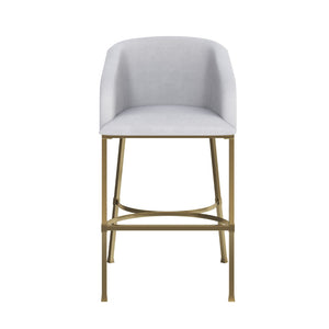 HomeRoots 26" Chic White and Gold Low Back Bar Chair – Stylish, Space-Saving Design for Modern Dining Spaces 712637