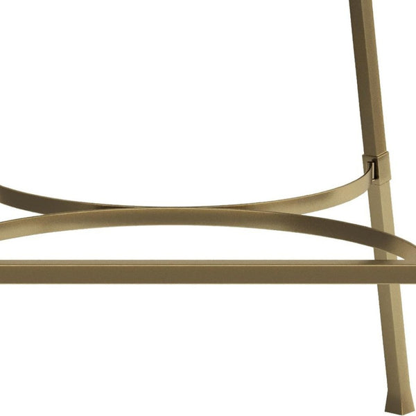 HomeRoots 26" Chic White and Gold Low Back Bar Chair – Stylish, Space-Saving Design for Modern Dining Spaces 712637