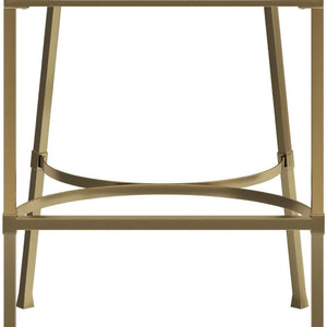 HomeRoots 26" Chic White and Gold Low Back Bar Chair – Stylish, Space-Saving Design for Modern Dining Spaces 712637
