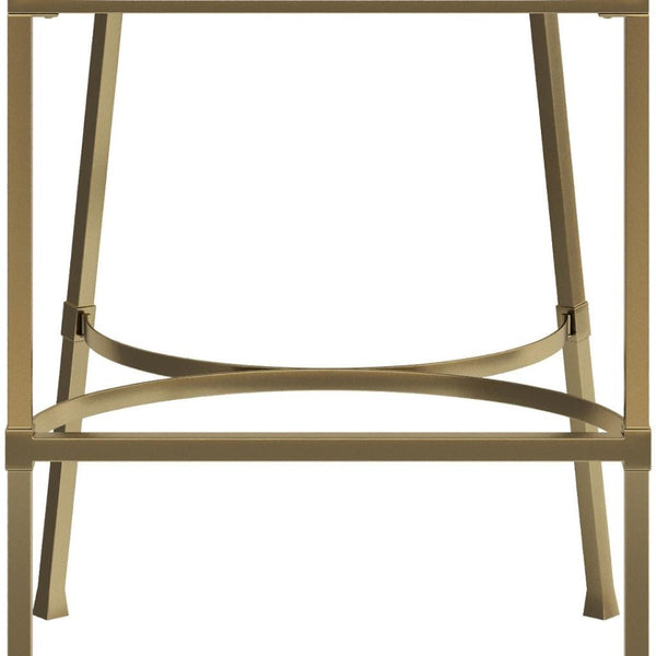 HomeRoots 26" Chic White and Gold Low Back Bar Chair – Stylish, Space-Saving Design for Modern Dining Spaces 712637