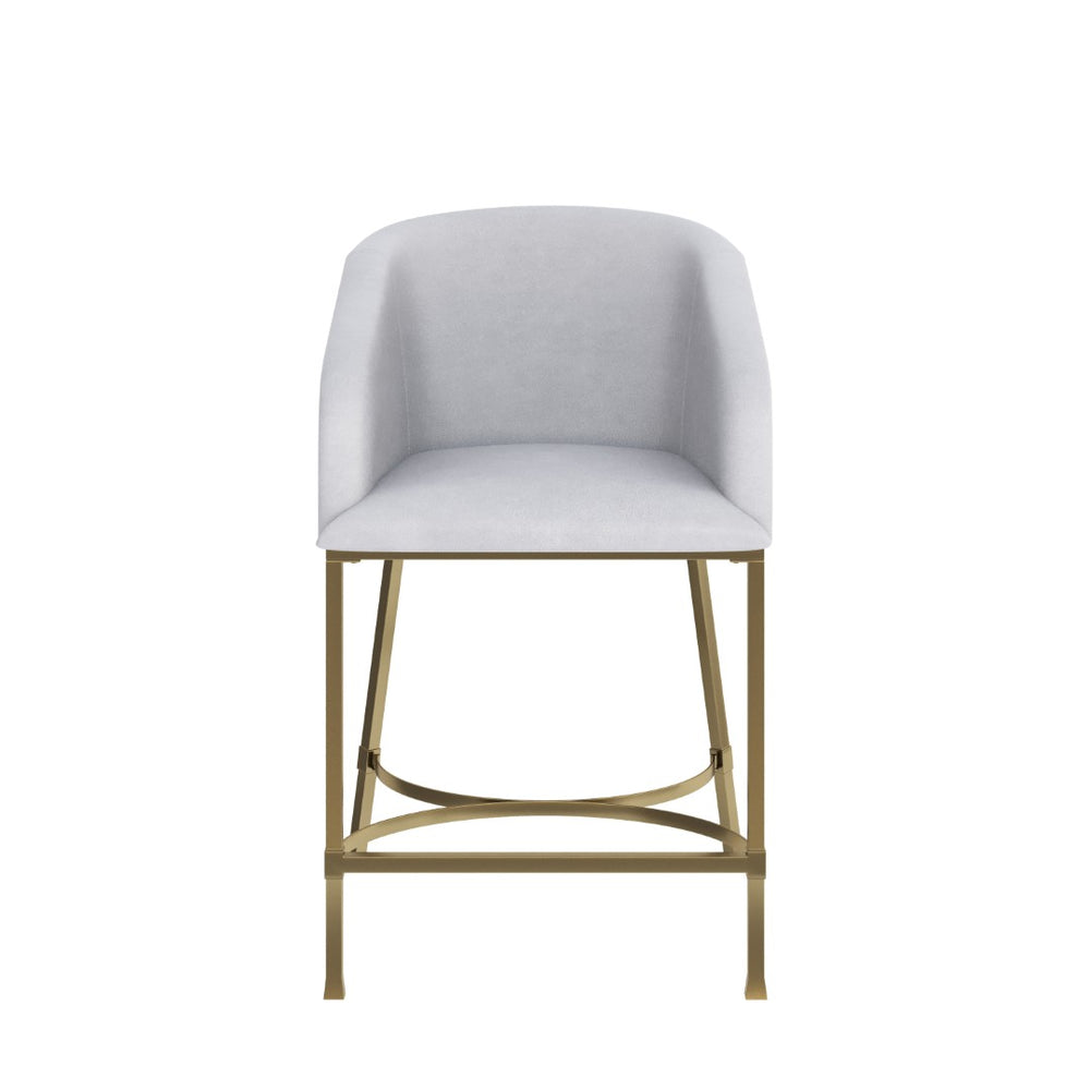 HomeRoots 31" Chic Brown and Gold Low-Back Bar Chair – Modern Design, Comfortable Bucket Seat for Kitchen & Bar 712638