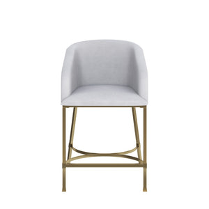 HomeRoots 31" Chic Brown and Gold Low-Back Bar Chair – Modern Design, Comfortable Bucket Seat for Kitchen & Bar 712638