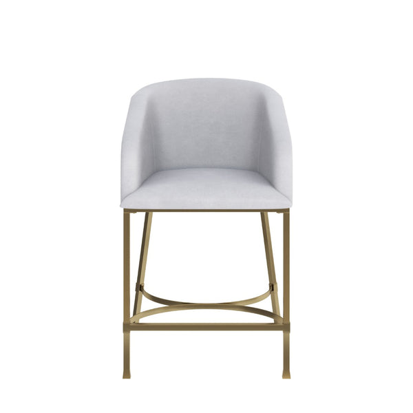 HomeRoots 31" Chic Brown and Gold Low-Back Bar Chair – Modern Design, Comfortable Bucket Seat for Kitchen & Bar 712638