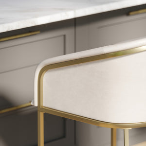 HomeRoots 31" Chic Brown and Gold Low-Back Bar Chair – Modern Design, Comfortable Bucket Seat for Kitchen & Bar 712638