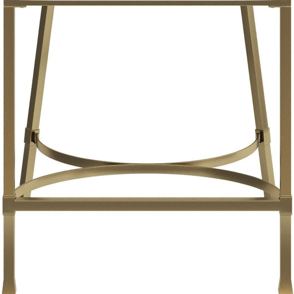 HomeRoots 31" Chic Brown and Gold Low-Back Bar Chair – Modern Design, Comfortable Bucket Seat for Kitchen & Bar 712638