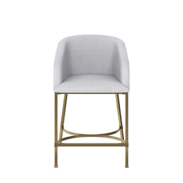 HomeRoots 31" Chic Brown and Gold Low-Back Bar Chair – Modern Design, Comfortable Bucket Seat for Kitchen & Bar 712638