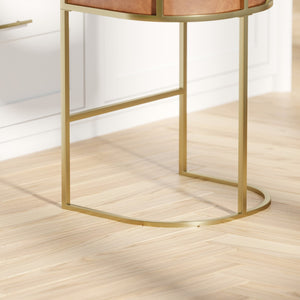 HomeRoots 26" Chic Brown & Gold Low Back Bar Chair - Stylish Counter-Height Seating for Modern Spaces 712639
