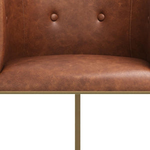 HomeRoots 26" Chic Brown & Gold Low Back Bar Chair - Stylish Counter-Height Seating for Modern Spaces 712639