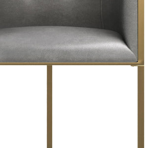 HomeRoots 26" Gray and Gold Armless Counter Height Bar Chair – Chic Modern Design for Kitchen & Dining Spaces 712641
