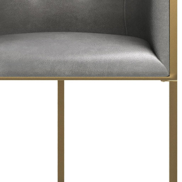 HomeRoots 26" Gray and Gold Armless Counter Height Bar Chair – Chic Modern Design for Kitchen & Dining Spaces 712641