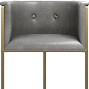 HomeRoots 26" Gray and Gold Armless Counter Height Bar Chair – Chic Modern Design for Kitchen & Dining Spaces 712641