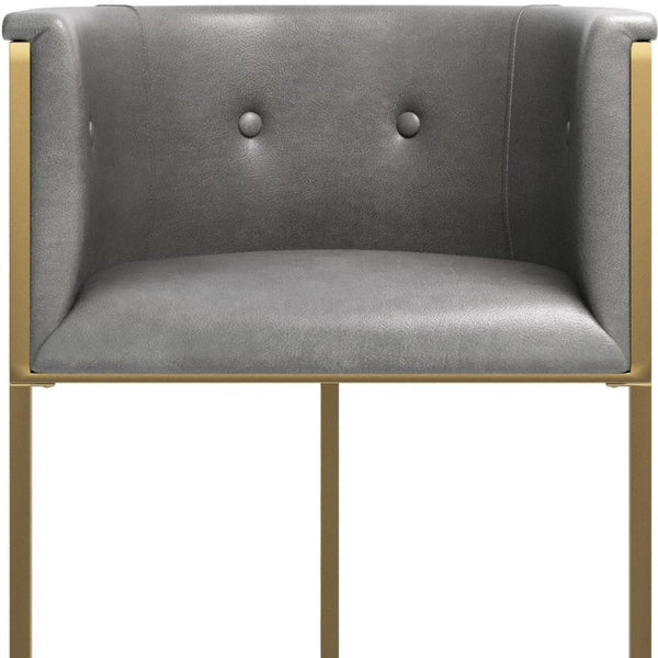 HomeRoots 26" Gray and Gold Armless Counter Height Bar Chair – Chic Modern Design for Kitchen & Dining Spaces 712641