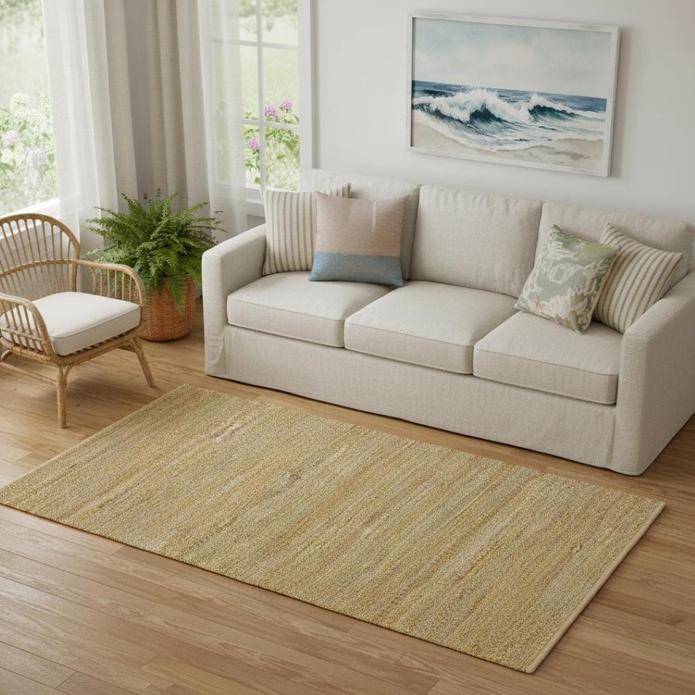 HomeRoots 9' X 12' Tan Jute Hand-Woven Area Rug – Natural Fiber Charm for Coastal & Bohemian Interiors 712655