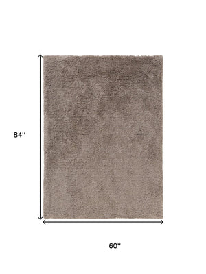 HomeRoots 5' X 7' Ivory Hand Loomed Area Rug - Luxurious, Stain-Resistant Comfort for Any Decor Style & Space 712659
