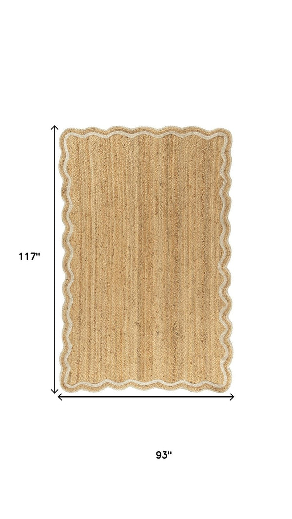 HomeRoots 9' X 12' Natural Jute Hand Braided Area Rug - Eco-Friendly, Rustic Charm, Durable, Low-Maintenance Decor 712663