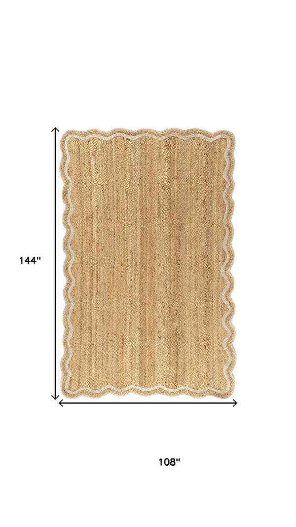 HomeRoots 8' Hand-Braided Natural Jute Runner Rug - Rustic Eco-Friendly Design for Hallways and Entryways 712664