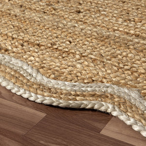 HomeRoots 8' Hand-Braided Natural Jute Runner Rug - Rustic Eco-Friendly Design for Hallways and Entryways 712664