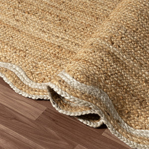 HomeRoots 8' Hand-Braided Natural Jute Runner Rug - Rustic Eco-Friendly Design for Hallways and Entryways 712664