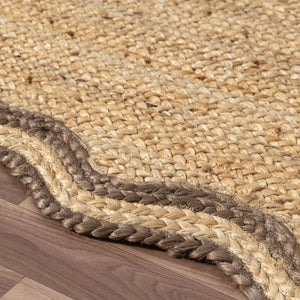HomeRoots 5' Natural Jute Hand Braided Area Rug - Rustic, Eco-Friendly Design for Cozy Living Spaces & Durability 712668
