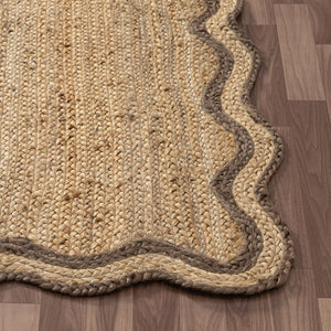 HomeRoots 5' Natural Jute Hand Braided Area Rug - Rustic, Eco-Friendly Design for Cozy Living Spaces & Durability 712668