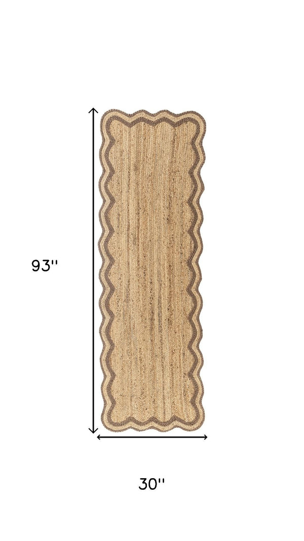 HomeRoots 5' Natural Jute Hand Braided Area Rug - Rustic, Eco-Friendly Design for Cozy Living Spaces & Durability 712668
