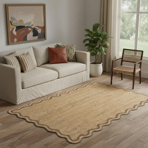 HomeRoots 9' X 12' Hand-Braided Jute Area Rug - Rustic Natural Fiber Decor for Cozy Living Spaces & Noise Reduction 712669