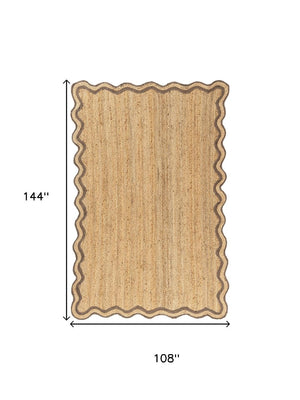 HomeRoots 5' Denim Blue Jute Area Rug - Hand-Braided, Eco-Friendly, Non-Slip, Rustic Coastal Home Decor 712670