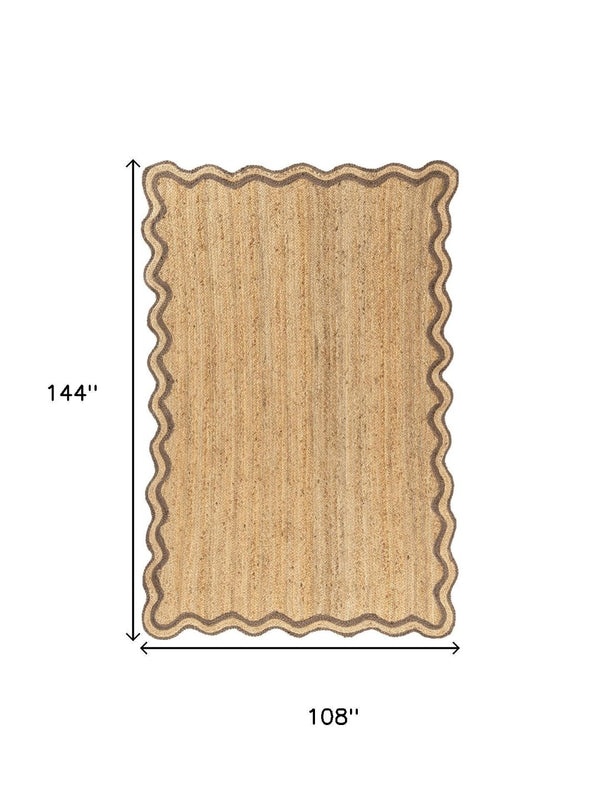 HomeRoots 5' Denim Blue Jute Area Rug - Hand-Braided, Eco-Friendly, Non-Slip, Rustic Coastal Home Decor 712670