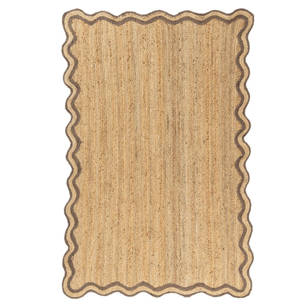 HomeRoots 5' Denim Blue Jute Area Rug - Hand-Braided, Eco-Friendly, Non-Slip, Rustic Coastal Home Decor 712670