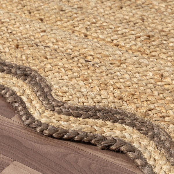 HomeRoots 5' Denim Blue Jute Area Rug - Hand-Braided, Eco-Friendly, Non-Slip, Rustic Coastal Home Decor 712670