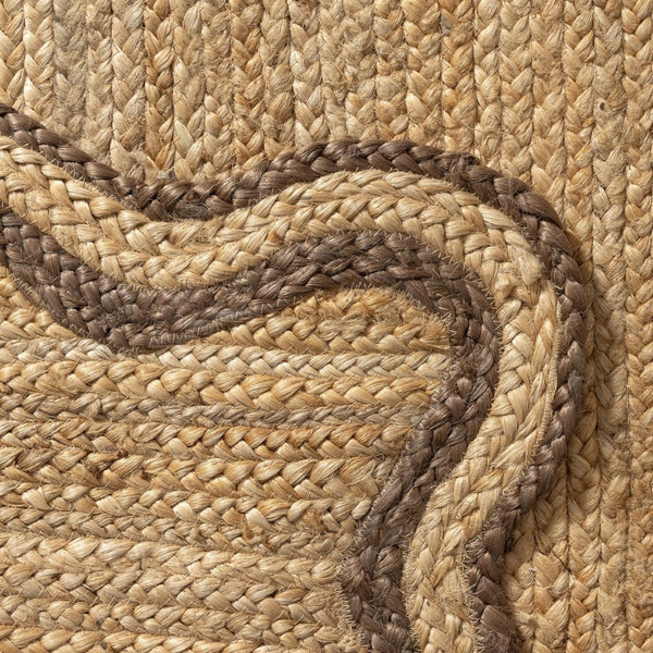 HomeRoots 5' Denim Blue Jute Area Rug - Hand-Braided, Eco-Friendly, Non-Slip, Rustic Coastal Home Decor 712670