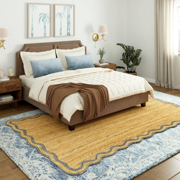 HomeRoots 5' X 8' Natural Jute Hand-Braided Area Rug - Cozy Rustic Charm, Non-Slip Backing, and Unique Texture 712672