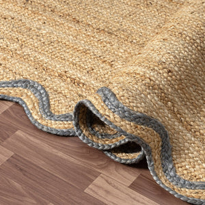 HomeRoots 5' X 8' Natural Jute Hand-Braided Area Rug - Cozy Rustic Charm, Non-Slip Backing, and Unique Texture 712672