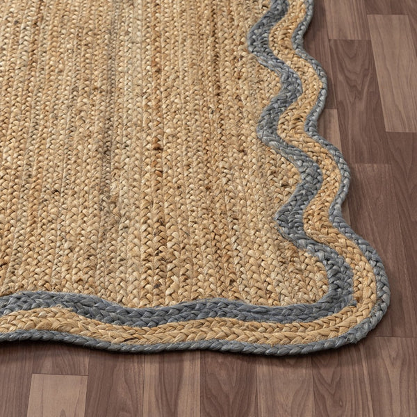 HomeRoots 5' X 8' Natural Jute Hand-Braided Area Rug - Cozy Rustic Charm, Non-Slip Backing, and Unique Texture 712672