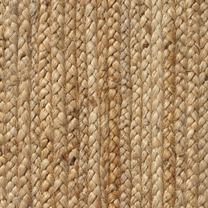 HomeRoots 5' X 8' Natural Jute Hand-Braided Area Rug - Cozy Rustic Charm, Non-Slip Backing, and Unique Texture 712672