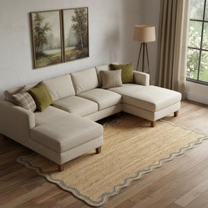 HomeRoots 5' X 8' Natural Jute Hand-Braided Area Rug - Cozy Rustic Charm, Non-Slip Backing, and Unique Texture 712672