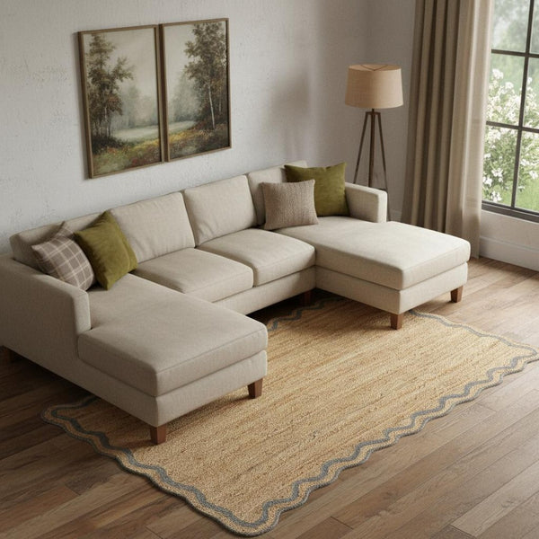 HomeRoots 5' X 8' Natural Jute Hand-Braided Area Rug - Cozy Rustic Charm, Non-Slip Backing, and Unique Texture 712672