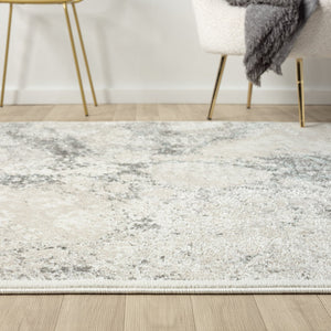 HomeRoots 9' X 12' Elegant Cream and Blue Damask Area Rug – Durable, Stain-Resistant, Perfect for Any Space! 712688