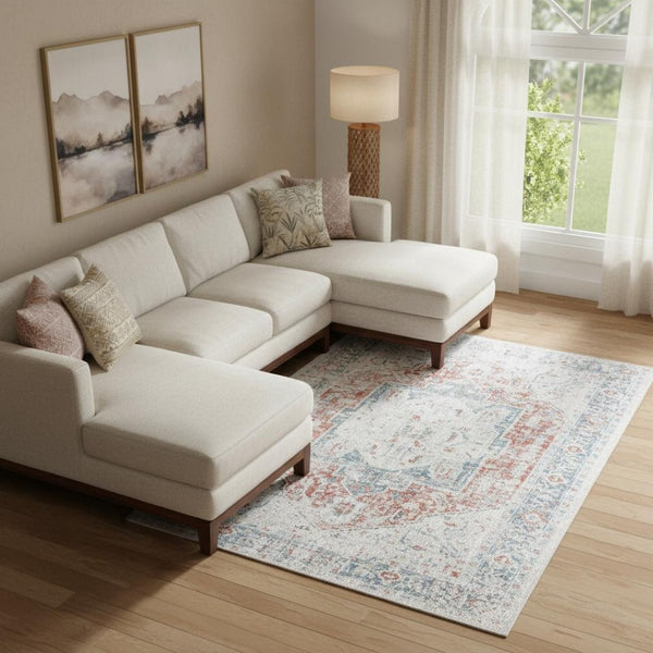 HomeRoots 6' Hand-Tufted Beige & Brown Wool Medallion Round Rug - Soft, Durable, and Perfect for Any Space 712693
