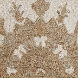 HomeRoots 6' Hand-Tufted Blue and Ivory Wool Medallion Round Rug - Cozy Charm for Any Living Space 712694