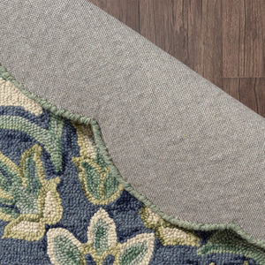 HomeRoots 5' Teal and Green Hand-Tufted Wool Medallion Round Rug - Cozy, Durable, and Stylish Home Accent 712702